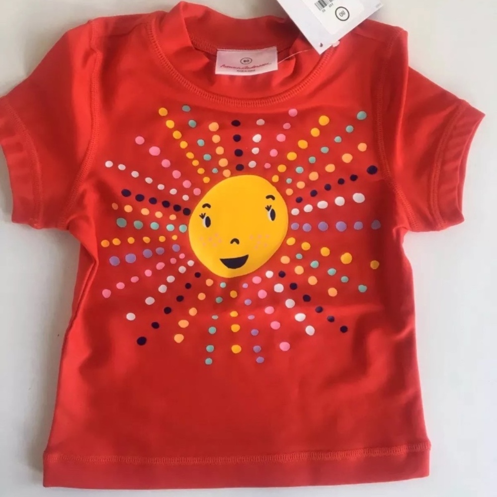 Hanna Andersson girls red rash guard size 80